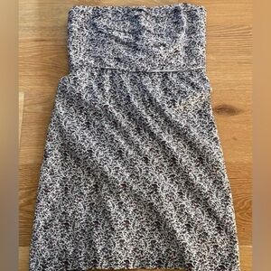 J crew blue floral strapless dress